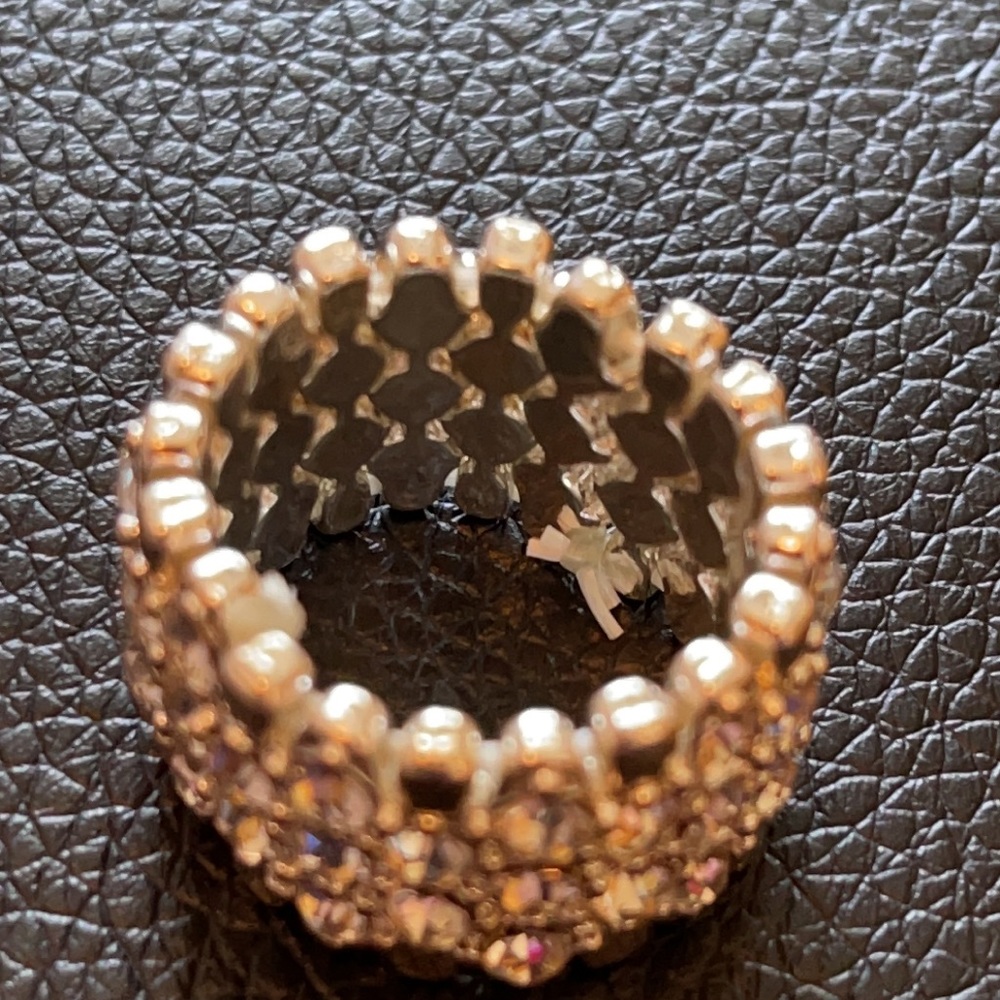 Multiple Rows Crystal Adjustable Ring silver 8 - Picture 8 of 9